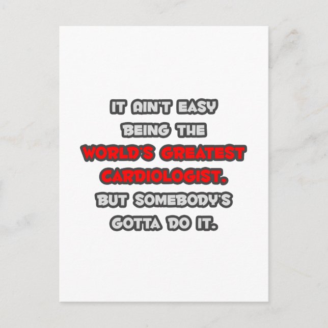 World's Greatest Cardiologist Joke Postcard (Front)