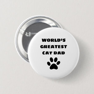 World's Greatest Cat Dad Custom Text Personalized Button