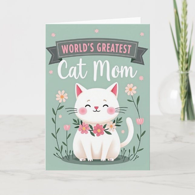 Worlds Greatest Cat Mom Card (Front)
