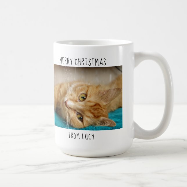 World's Greatest Cat Mom - Christmas photo Coffee Mug (Right)
