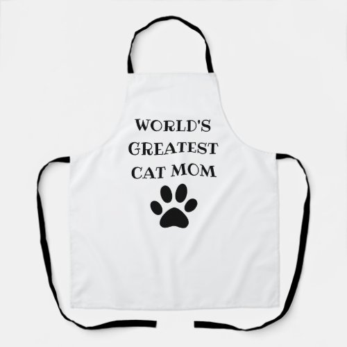 Worlds Greatest Cat Mom Custom Text Personalized Apron