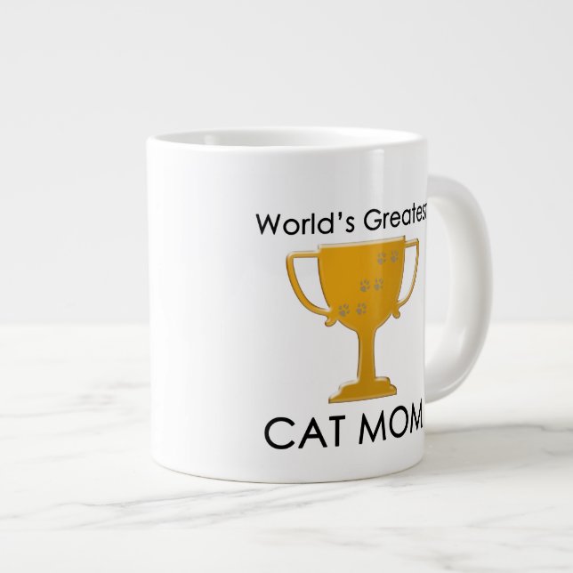 World's Greatest Cat Mom Giant Coffee Mug (Front Right)