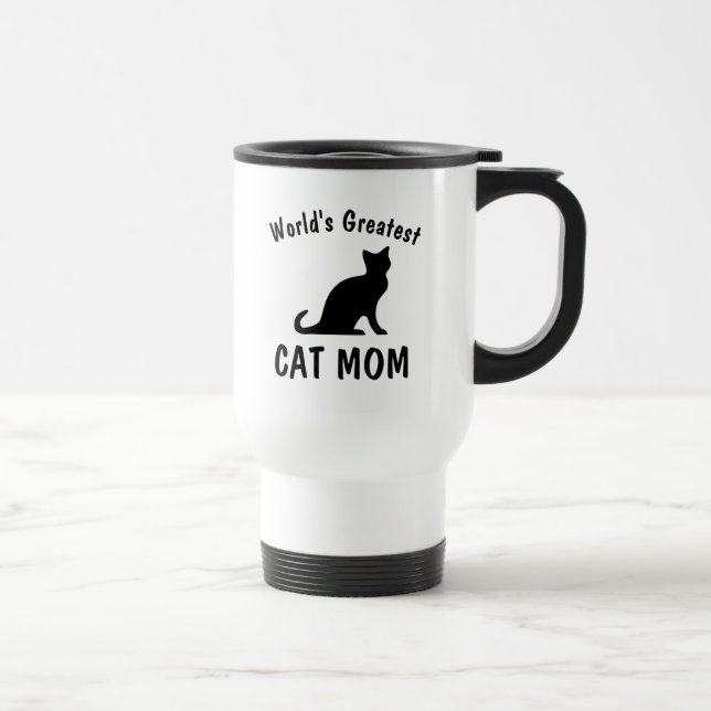 World's Greatest Cat Mom travel to go coffee mug (Right)