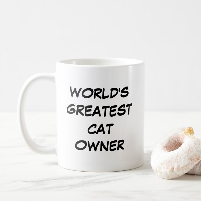 "World's Greatest Cat Owner" Mug (With Donut)