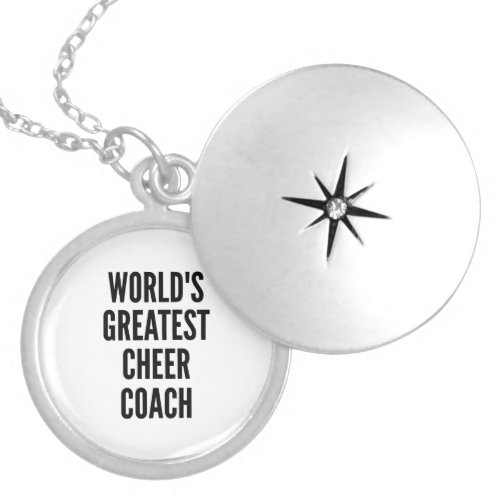 Worlds Greatest Cheer Coach Silver Plated Necklace