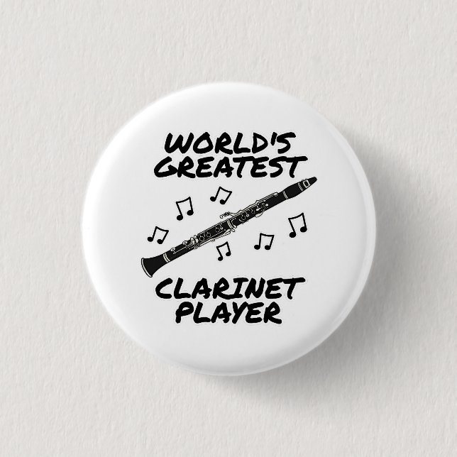 World's Greatest Clarinet Player Clarinetist Funny Button (Front)