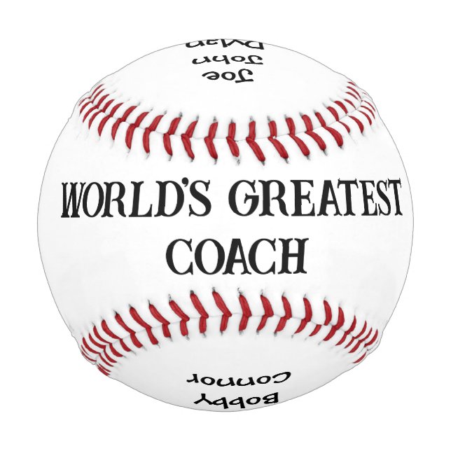 World's Greatest Coach Personalized Baseball (Front)