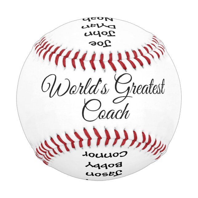 World's Greatest Coach Personalized Baseball (Front)