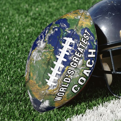 Worlds Greatest Coach Planet Earth Globe Map Football