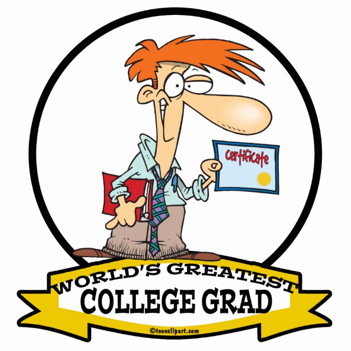 WORLDS GREATEST COLLEGE GRAD MEN CARTOON CUT OUT