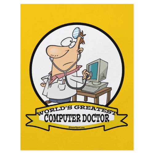 WORLDS GREATEST COMPUTER DOCTOR MEN CARTOON flyer