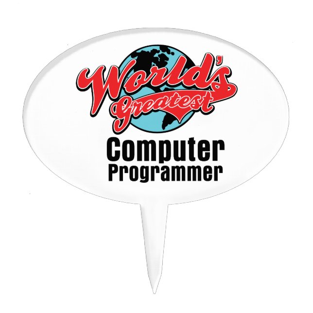 Worlds Greatest Computer Programmer Cake Topper (Front)