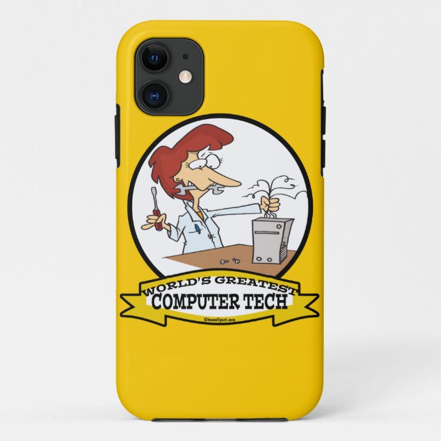 WORLDS GREATEST COMPUTER TECH WOMEN CARTOON Case-Mate iPhone CASE (Back)