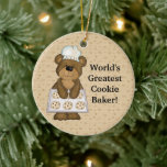 World&#39;s Greatest Cookie Baker Bear Ceramic Ornament at Zazzle