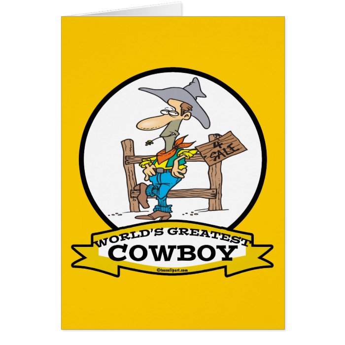 WORLDS GREATEST COWBOY II CARTOON GREETING CARD