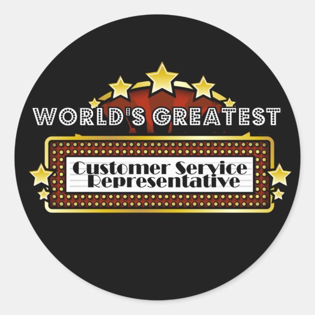 World's Greatest Customer Service Representative Classic Round Sticker (Front)