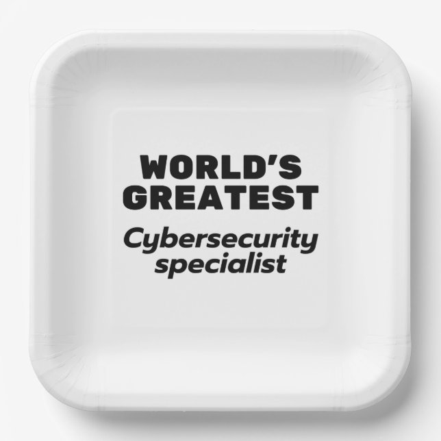 World's greatest Cybersecurity Specialist Paper Plates (Front)