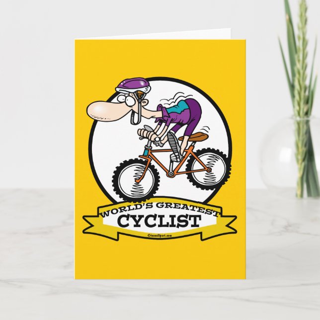 WORLDS GREATEST CYCLIST MEN CARTOON CARD (Front)