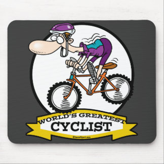 WORLDS GREATEST CYCLIST MEN CARTOON MOUSE PAD