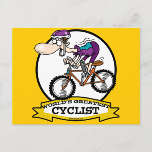 WORLDS GREATEST CYCLIST MEN CARTOON POSTCARD