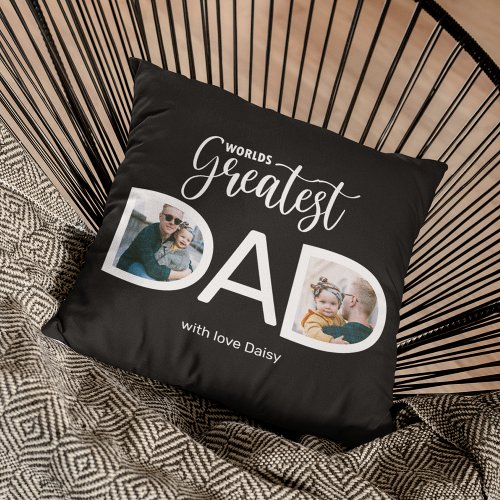 Worlds Greatest Dad 2 Photo Throw Pillow