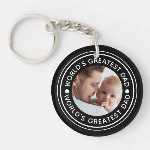 WORLDS GREATEST DAD 2 Photo Your Color Keychain