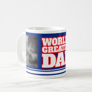 World's Greatest Dad add 2 photos blue red white