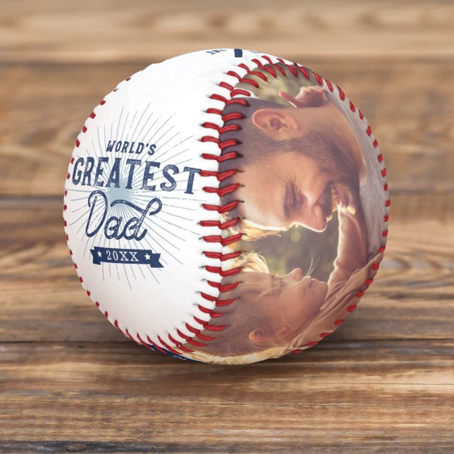 World's Greatest Dad Baseball Bat Monogram & Photo (Creator Uploaded)