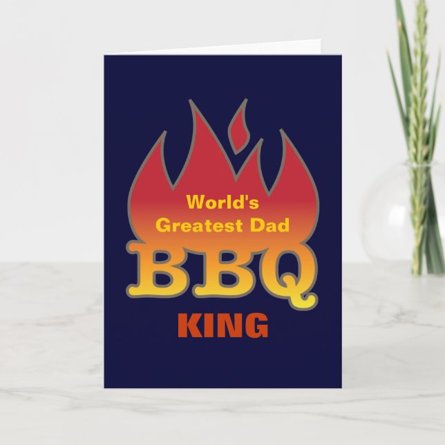 World's Greatest Dad BBQ KING Card (Front)