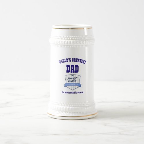 Worlds GREATEST DAD _ Best Father BEER Glass Beer Stein