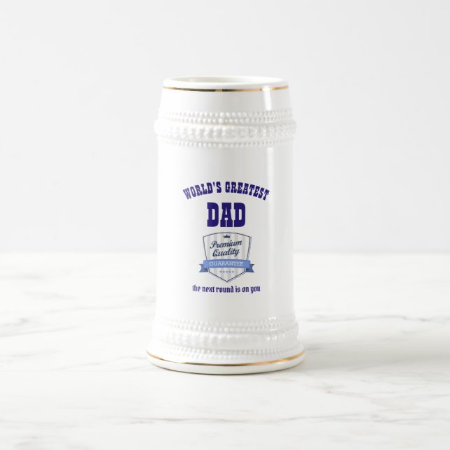 Worlds GREATEST DAD - Best Father BEER Glass Beer Stein (Center)