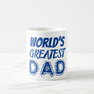 Worlds Greatest Dad Blue Fathers Day Gift Thank Coffee Mug