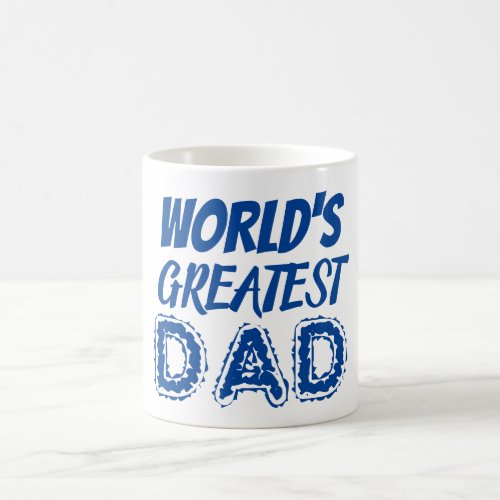 Worlds Greatest Dad Blue Fathers Day Gift Thank Coffee Mug