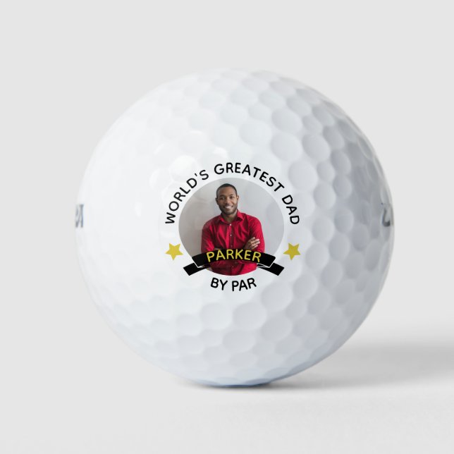 World's Greatest Dad By Par Personalized Photo Golf Balls (Front)
