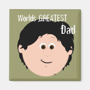 Worlds Greatest Dad Characture Digital art Face) Magnet