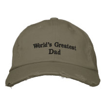 World's Greatest Dad Distressed, Embroidered Hat
