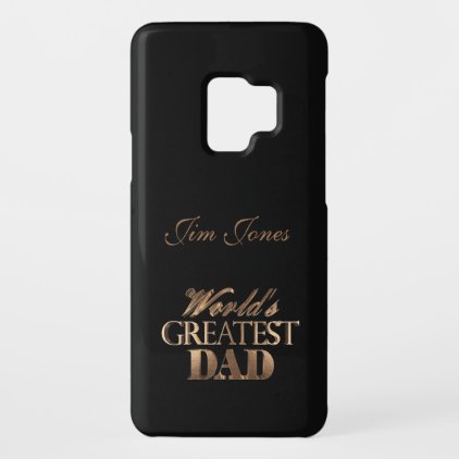 World's Greatest Dad Elegant Black and Gold Text Case-Mate Samsung Galaxy S9 Case