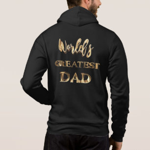 World's Greatest Dad Elegant Gold Look Text Hoodie