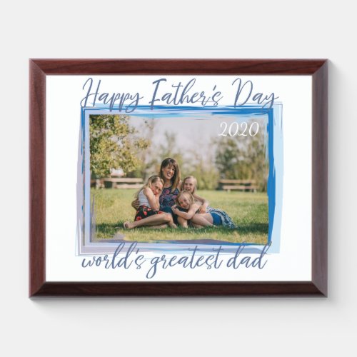 Worlds Greatest Dad Fathers Day add a photo Award Plaque