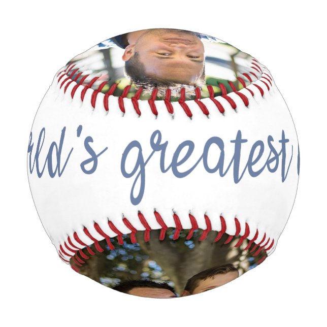 World's Greatest Dad Father's Day Add Photos Baseball (Front)