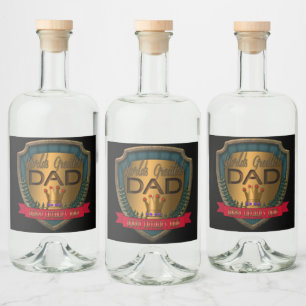 World's Greatest Dad Father's Day Liquor Bottle Label