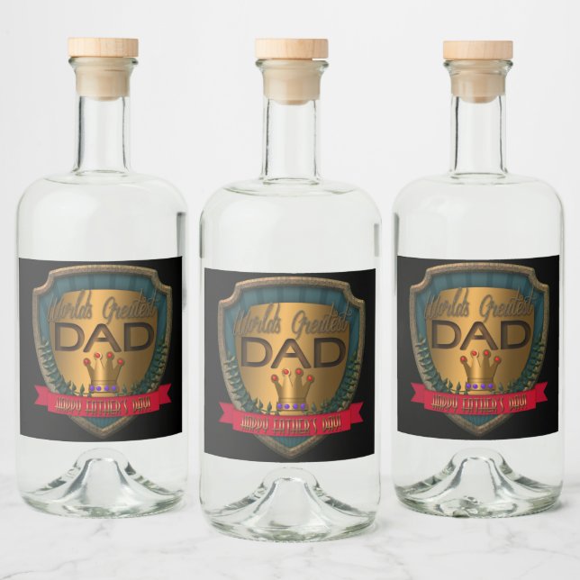 World's Greatest Dad | Father's Day Liquor Bottle Label (Bottles)