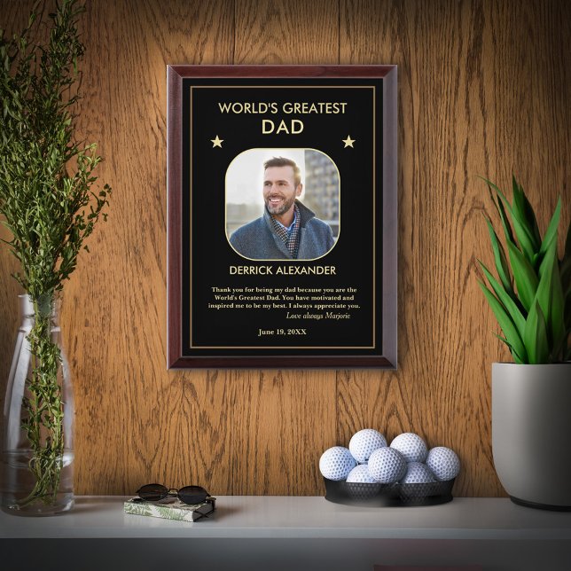 World's Greatest Dad Father's Day Photo Custom Award Plaque (World's Greatest Dad Father's Day Photo Custom Award Plaque is great to give to that speical Dad. )