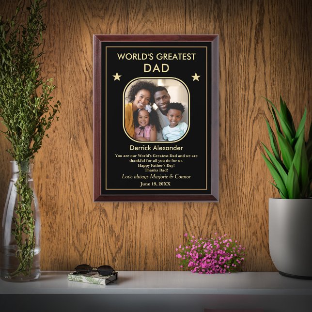 World's Greatest Dad Father's Day Photo Custom Award Plaque (World's Greatest Dad Father's Day Photo Custom Award Plaque is great to give to your Dad. )