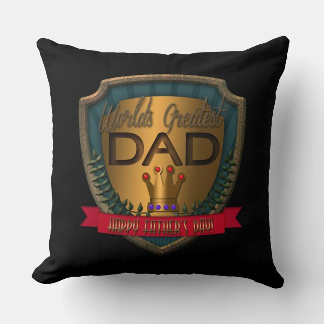 World's Greatest Dad | Father's Day Throw Pillow (Front)