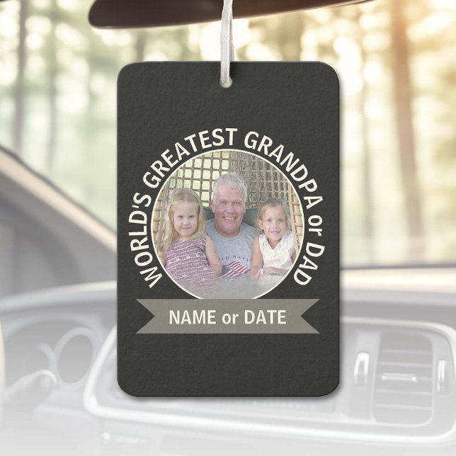 World's Greatest Dad Grandpa Custom Photo Template Air Freshener (Custom Air Freshener)
