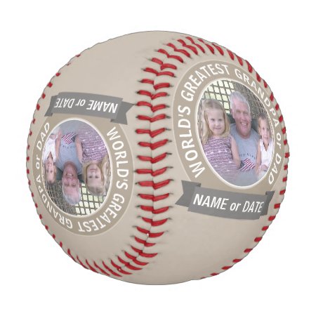 World's Greatest Dad Grandpa Custom Photo Template Baseball