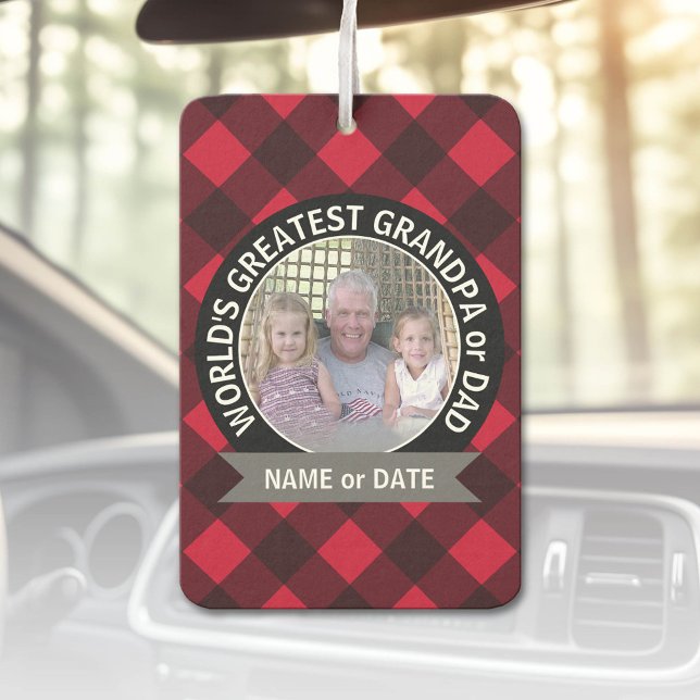 World's Greatest Dad Grandpa Custom Photo Template Car Air Freshener (Custom Air Freshener)