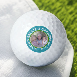 World's Greatest Dad Grandpa Custom Photo Template Golf Balls