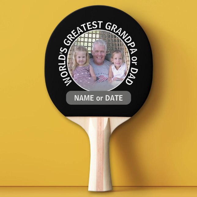 World's Greatest Dad Grandpa Custom Photo Template Ping-Pong Paddle (Custom Ping Pong Paddle for Dad)